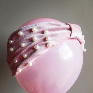 Women's Velvet headwrap hair band pink nwt